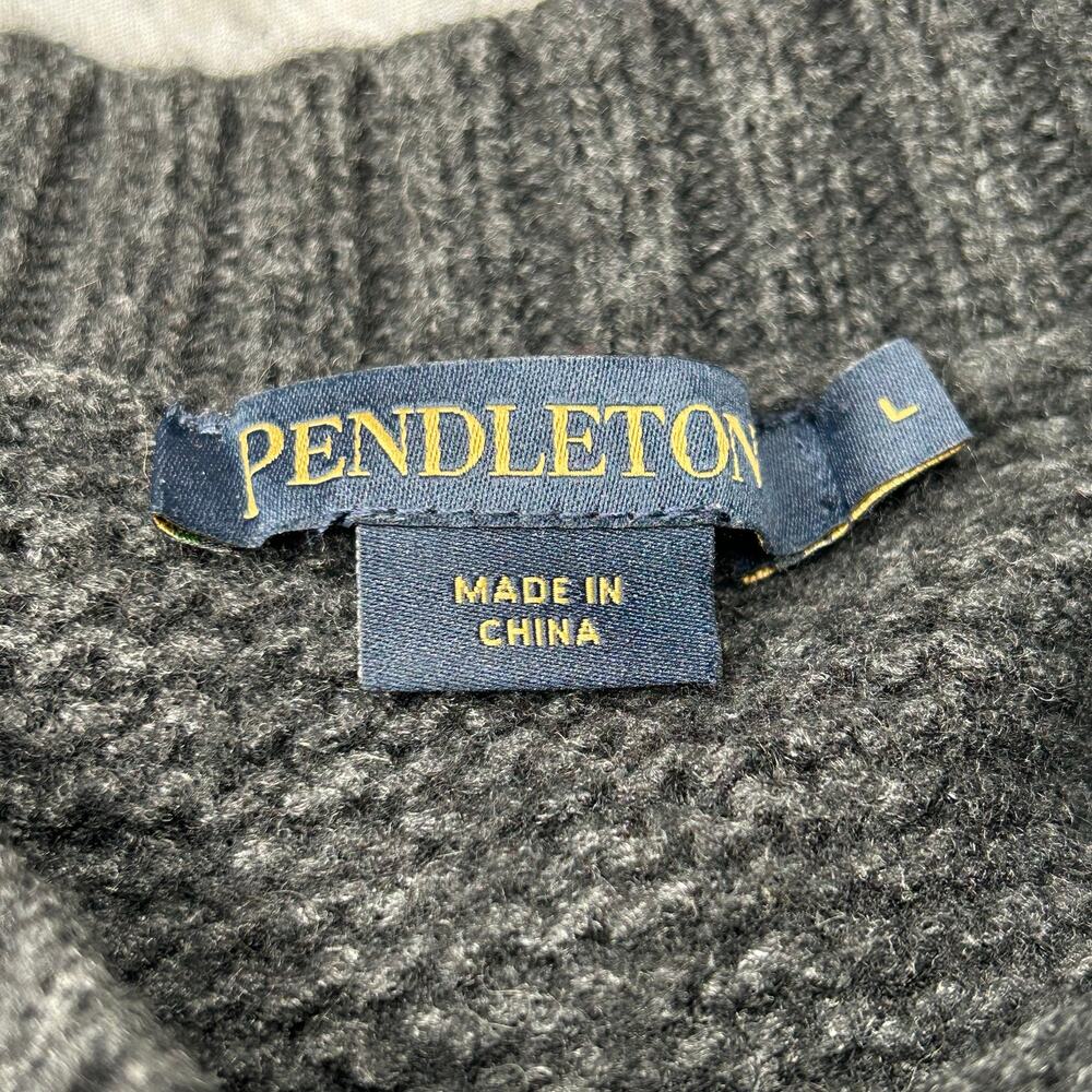 Pendleton Sweater Women Large Tight Knit Thick Heavy Black Winter Minimalist - Picture 4 of 5